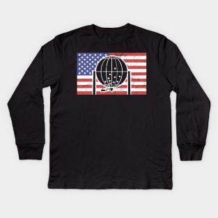 United States Flag Bingo Ball Caller Kids Long Sleeve T-Shirt